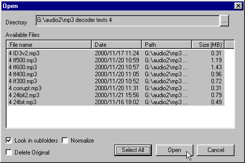 CDex decoding several mp3 files