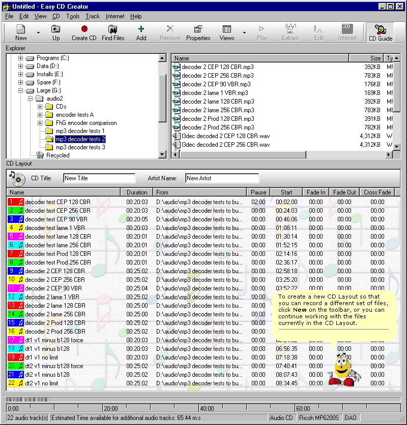 Easy CD Creator 4 Deluxe in use