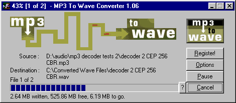 mp3towave in use