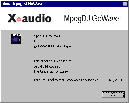 About MpegDJ GoWave! v1.41