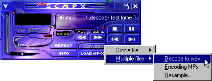 Decoding mp3 files with SCMPX