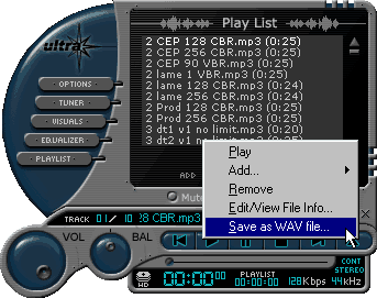 Decoding mp3s with Ultra Player