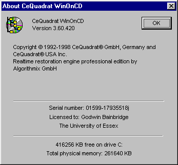 About WinOnCD v3.60.420