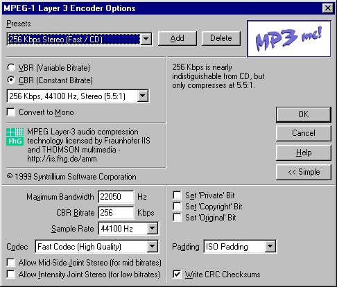 MP3 ME plug-in in use